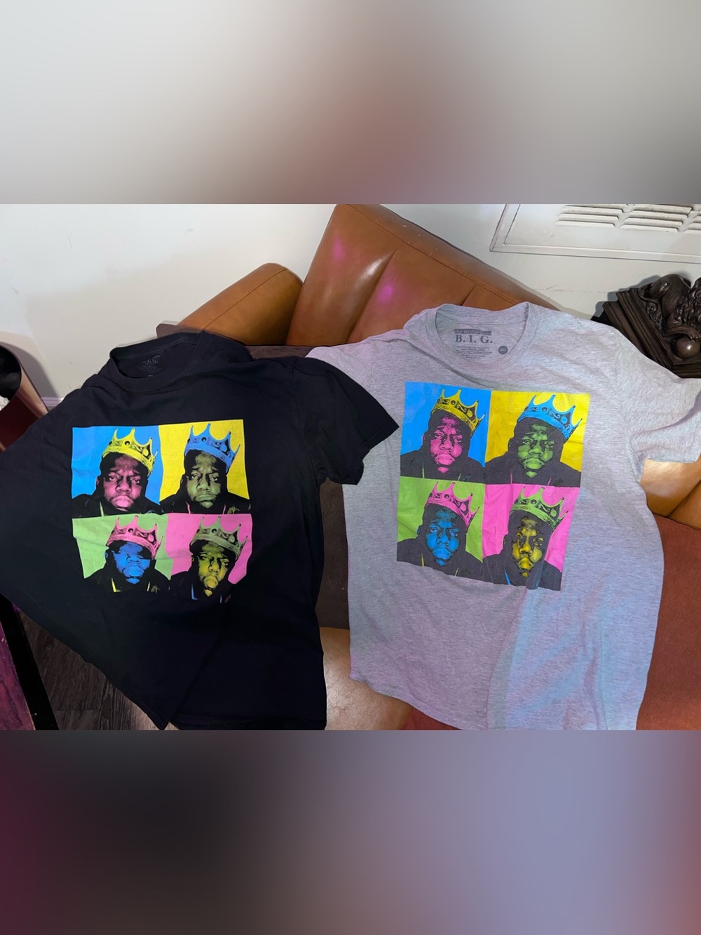 The Notorious BIG T-shirts (2) black sz XL / gray M
